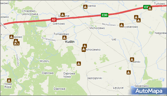 mapa Michorzewko, Michorzewko na mapie Targeo