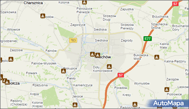 mapa Miechów, Miechów na mapie Targeo