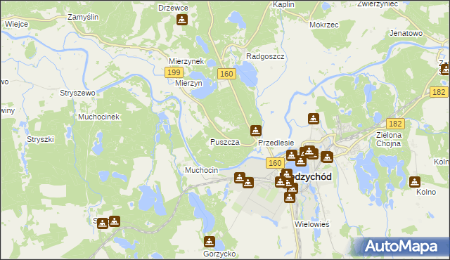 mapa Międzychód powiat międzychodzki, Międzychód powiat międzychodzki na mapie Targeo