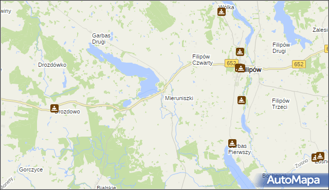mapa Mieruniszki, Mieruniszki na mapie Targeo