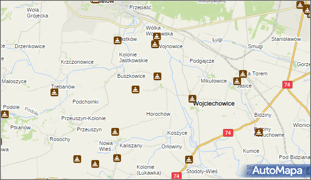mapa Mierzanowice, Mierzanowice na mapie Targeo