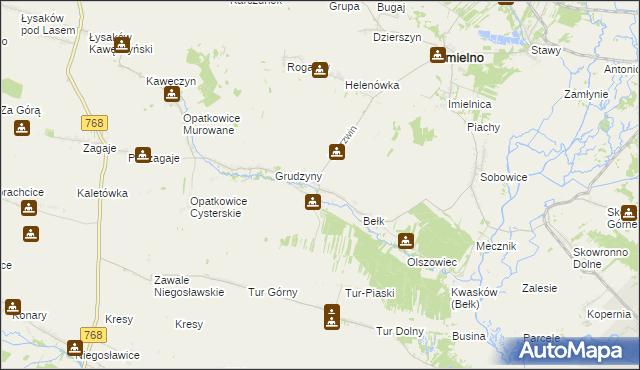 mapa Mierzwin gmina Imielno, Mierzwin gmina Imielno na mapie Targeo