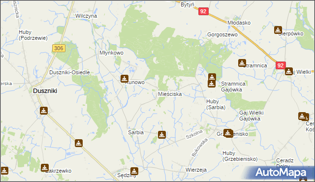 mapa Mieściska, Mieściska na mapie Targeo
