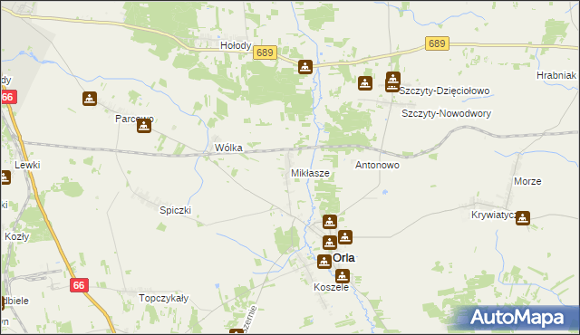 mapa Mikłasze, Mikłasze na mapie Targeo