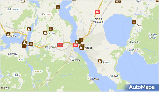 mapa Mikołajki powiat mrągowski, Mikołajki powiat mrągowski na mapie Targeo