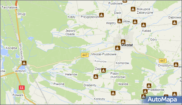 mapa Mikstat-Pustkowie, Mikstat-Pustkowie na mapie Targeo