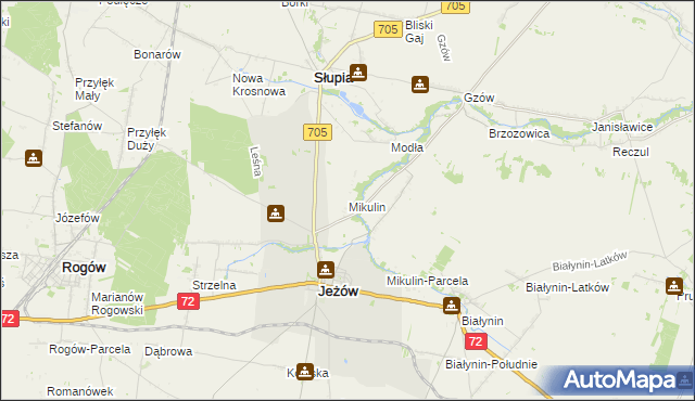 mapa Mikulin gmina Jeżów, Mikulin gmina Jeżów na mapie Targeo