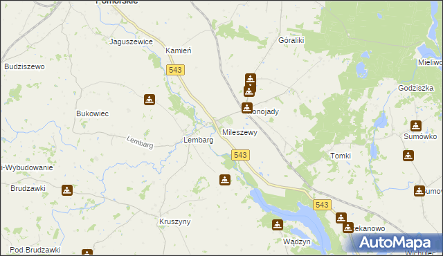 mapa Mileszewy, Mileszewy na mapie Targeo