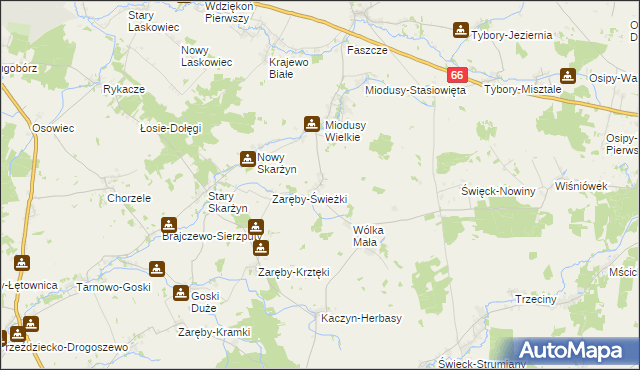 mapa Miodusy-Stok, Miodusy-Stok na mapie Targeo