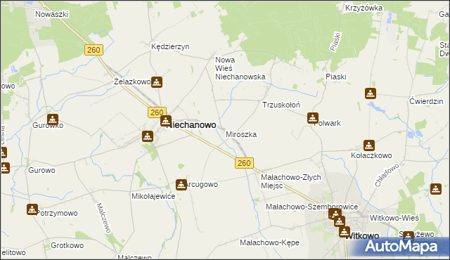 mapa Miroszka, Miroszka na mapie Targeo