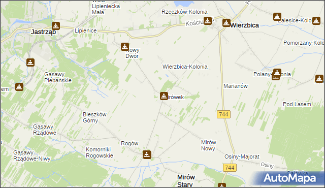 mapa Mirówek, Mirówek na mapie Targeo
