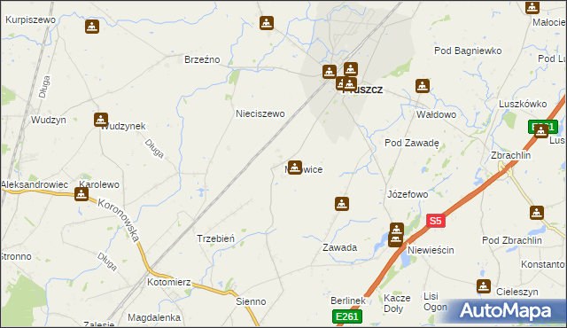 mapa Mirowice gmina Pruszcz, Mirowice gmina Pruszcz na mapie Targeo