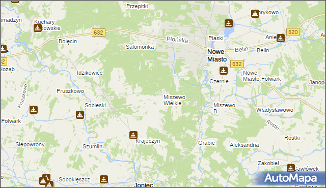 mapa Miszewo Wielkie, Miszewo Wielkie na mapie Targeo