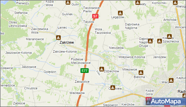 mapa Mleczków, Mleczków na mapie Targeo