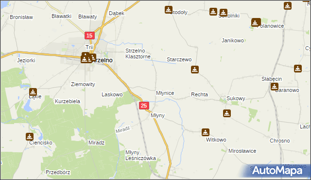mapa Młynice, Młynice na mapie Targeo