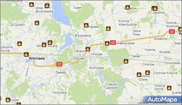 mapa Mniszek gmina Wolanów, Mniszek gmina Wolanów na mapie Targeo