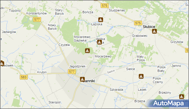 mapa Mocarzewo, Mocarzewo na mapie Targeo