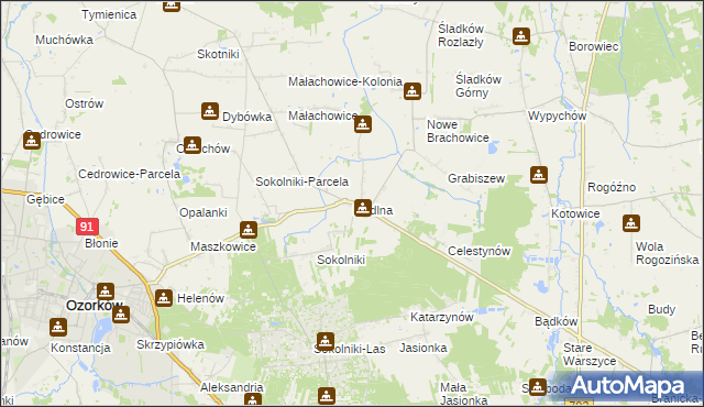 mapa Modlna, Modlna na mapie Targeo