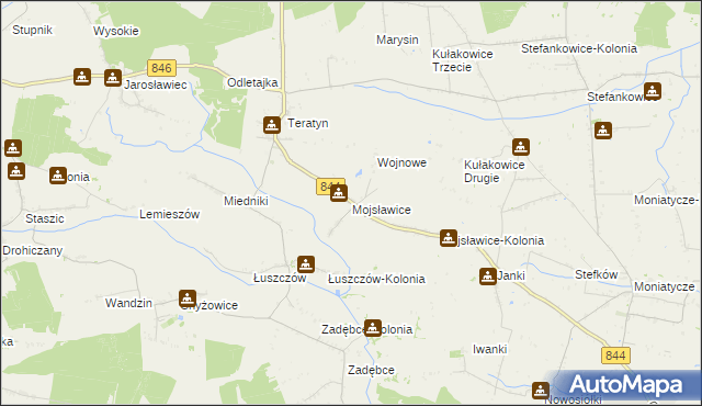 mapa Mojsławice, Mojsławice na mapie Targeo