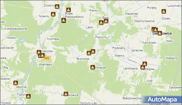 mapa Mokre gmina Siemkowice, Mokre gmina Siemkowice na mapie Targeo