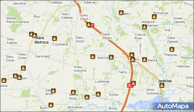 mapa Mokrosęk, Mokrosęk na mapie Targeo