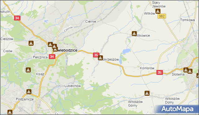 mapa Mokrzeszów, Mokrzeszów na mapie Targeo