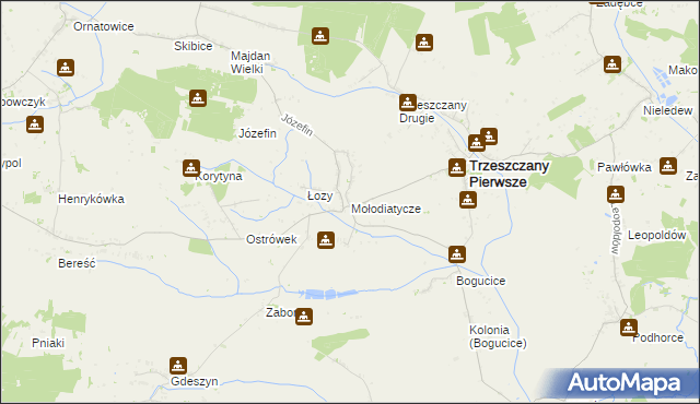 mapa Mołodiatycze, Mołodiatycze na mapie Targeo