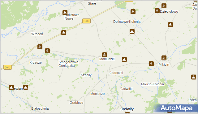 mapa Moniuszki, Moniuszki na mapie Targeo