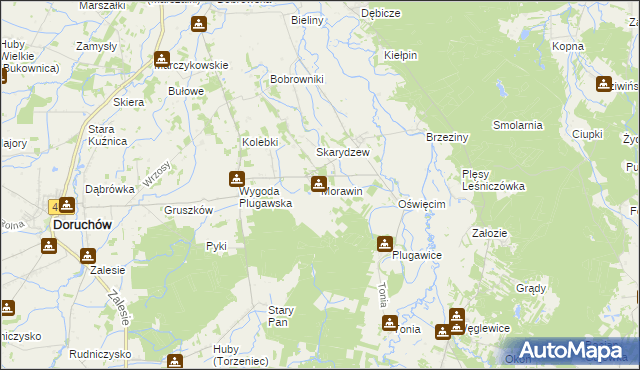 mapa Morawin gmina Doruchów, Morawin gmina Doruchów na mapie Targeo