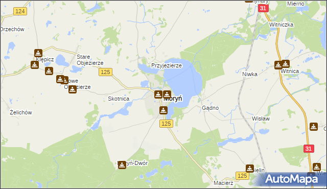 mapa Moryń, Moryń na mapie Targeo