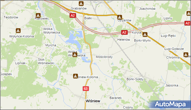 mapa Mościbrody, Mościbrody na mapie Targeo