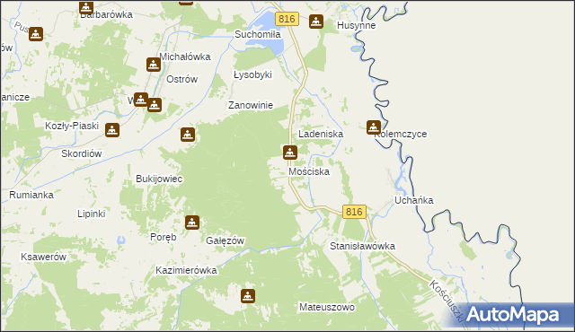 mapa Mościska gmina Dorohusk, Mościska gmina Dorohusk na mapie Targeo