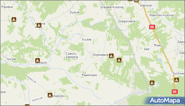 mapa Moskiewce, Moskiewce na mapie Targeo