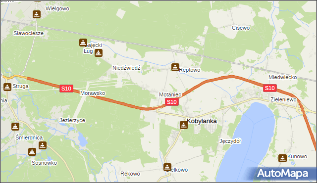 mapa Motaniec, Motaniec na mapie Targeo