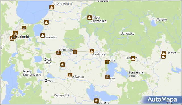 mapa Możdżany, Możdżany na mapie Targeo