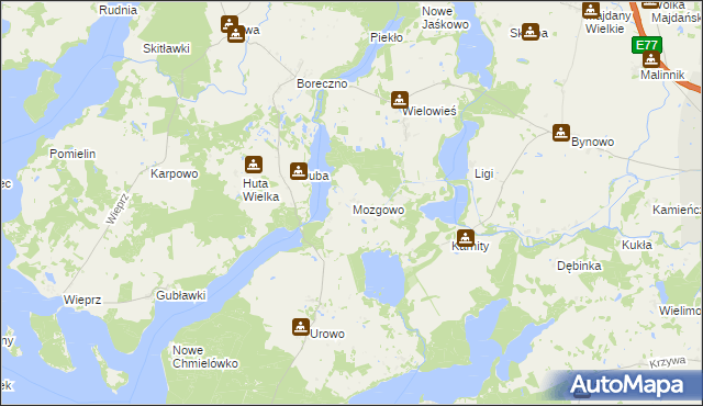 mapa Mozgowo, Mozgowo na mapie Targeo