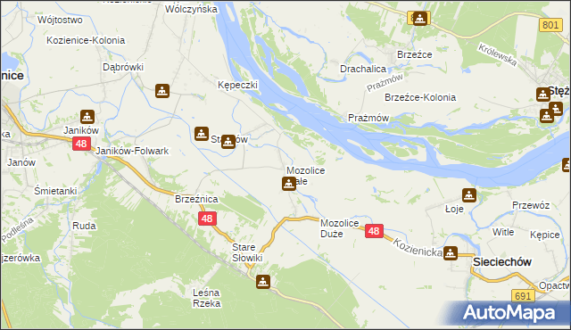 mapa Mozolice Małe, Mozolice Małe na mapie Targeo