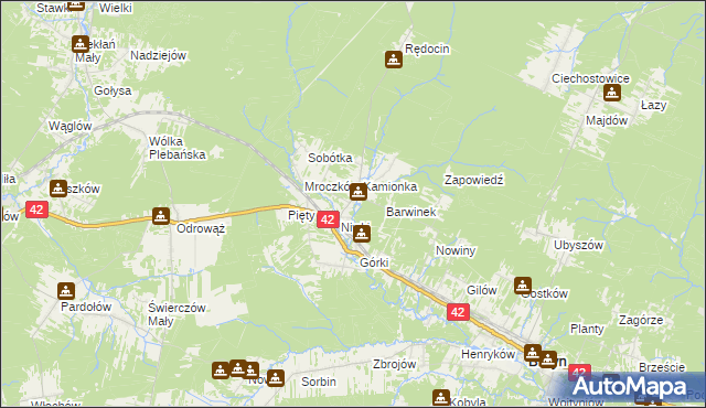 mapa Mroczków, Mroczków na mapie Targeo