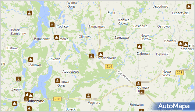 mapa Mściszewice, Mściszewice na mapie Targeo