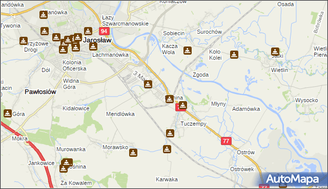 mapa Munina, Munina na mapie Targeo