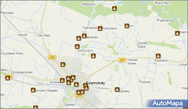 mapa Mutowo, Mutowo na mapie Targeo