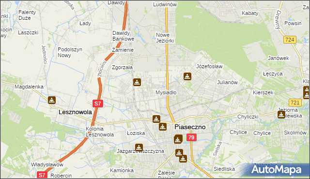 mapa Mysiadło, Mysiadło na mapie Targeo