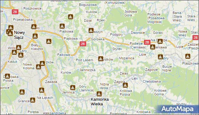 mapa Mystków, Mystków na mapie Targeo