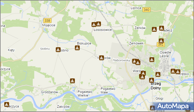 mapa Naborów, Naborów na mapie Targeo