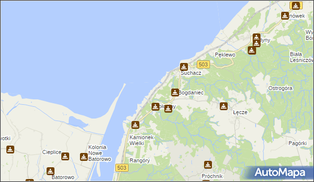 mapa Nadbrzeże gmina Tolkmicko, Nadbrzeże gmina Tolkmicko na mapie Targeo