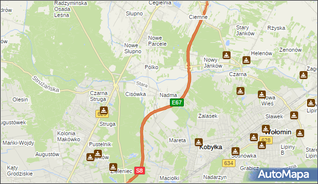 mapa Nadma, Nadma na mapie Targeo