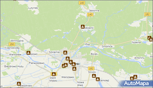 mapa Nadolnik gmina Wronki, Nadolnik gmina Wronki na mapie Targeo