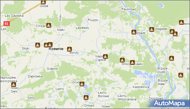 mapa Napiórki Ciężkie, Napiórki Ciężkie na mapie Targeo
