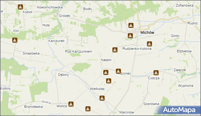 mapa Natalin gmina Michów, Natalin gmina Michów na mapie Targeo