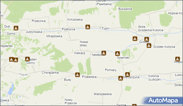 mapa Nedeżów, Nedeżów na mapie Targeo